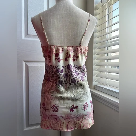 Xhilaration Paisley Satin Sequins Trim Camisole Tank Top - Picture 6 of 9
